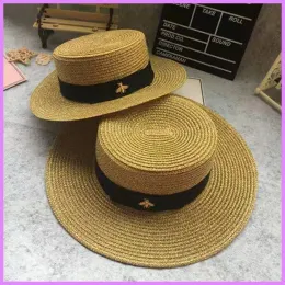 Wholesale Ladies Straw Wide Brim Bucket Hat Brands Women Designer Caps Summer Outdoor Casquette Beach Bee Big Sunbonnet Direct Selling