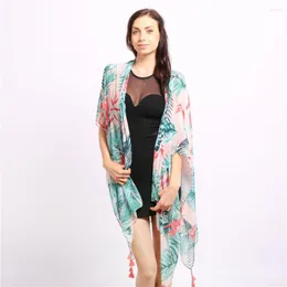 الأوشحة Jinjin.Qc Women Floral Printed Viscose Cover-Up Beach اليابانية kimono