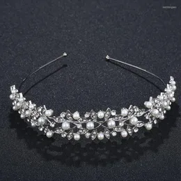 Juldekorationer -Crown pannband vintage kristall brud tiaras bröllopstillbehör parti lämnar smycken kant för hår