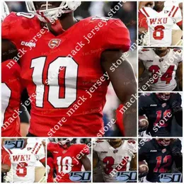 كلية كرة القدم الأمريكية ترتدي كلية مخصصة 2021 Western Kentucky Hilltoppers WKU Football Jersey NCAA College 4 Ty Storey 10 Steven