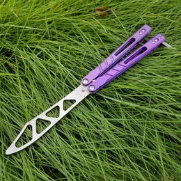 고품질 Theone Purple Titanium 손잡이 AB 연습 나비 플릭 나이프 -스윙 나이프 캠핑 나이프 액세서리는 272a 일 수 있습니다.