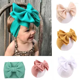 크리스마스 장식 Navidad Born Toddler Baby Waffle Bow Headband Girls Head Wrap Big Knot Turban Hair Accessories 선물