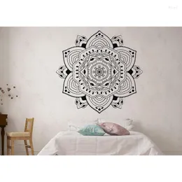 Adesivos de parede mandala flor papel de parede adesivo de arte decoração de sala de estar Índia yoga studio mural