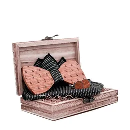 Sitonjwly Holzkrawatte, Einstecktuch, Manschettenknöpfe-Set, Herren-Design, Paisley-Blumenmuster, Gravatas, schlankes Geschenk, Smoking-Zubehör, Fliege