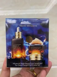 Fortgeschrittene Nachtreparaturstrahlungshaut -Set Erfrischungen 50 ml 15 ml Gesichtscreme und blau helle Augencreme Kosmetik Feuchtigkeit