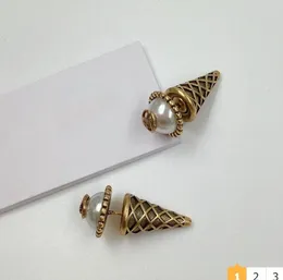 Fashion ice cream stud earrings aretes orecchini for women party wedding engagement lovers gift jewelry with box