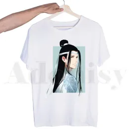 Camisetas masculinas mo dao zu shi wei wuxian lan wangji harajuku camiseta para homens tamas de manga curta camisa masculina feminina branca teesmen's