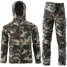 Tracksuits Men Men's Camouflage Jacket Sets Outdoor Shark Skin Soft Shell Windbreaker Waterproof Hunting Clothes Set Military Tactical Clothing