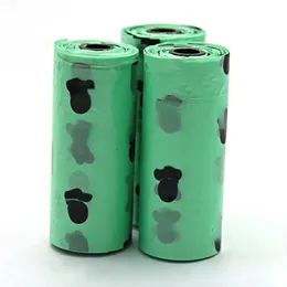 Kaliteli Pet Malzemeleri Köpek kaka torbaları biyolojik olarak parçalanabilir 150 rulo atık kepçe tasma dağıtıcı için çoklu renk