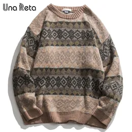 Men's Sweaters Una Reta Geometry Men's Sweater Autumn Winter Hip Hop Sweater Men Streetwear Print Pullover Tops Harajuku Couple Sweater 230207