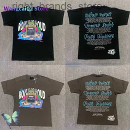 T-shirt da uomo Rolling Loud Miami Exclusive Line Up Tee T-shirt a maniche corte con graffiti dipinti a mano 020723H