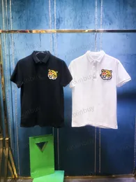 Xinxinbuy 남자 디자이너 티 티 셔츠 23SS Tiger Head 자수 짧은 슬리브 면화 여성 흰색 검은 녹색 블루 M-2xl