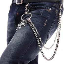 Nyckelringar 1 st mode användbara bärbara byxor plånbok nyckelkedja pendellbyxa