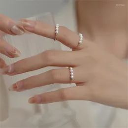 Cluster Ringe Echt 925 Sterling Silber Perle Ring Für Frauen Party Hochzeit Schmuck Zubehör Anillos Plata Para Mujer C038