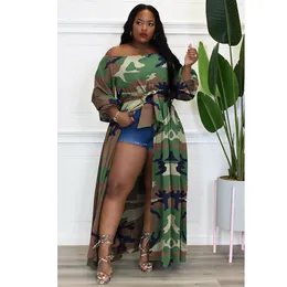 Sukienki plus size kobiety 4xl 4xl Lopard Camo Floral Print Elegancka sukienka Lady Fashion Party Split Robe Luksusowa hurtowa tkanina 230207