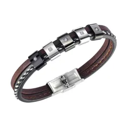 Bangle Nightclub Fashion Punk Leather Bracelet Men Retro Woven For Her Boyfriend