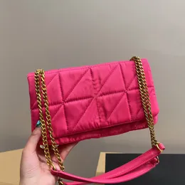 Kettenumhängetasche Frauen Nylon Messenger Handtaschen Geldbeutel Flip Clutch Mode Brieftasche Innere Reißverschlüsse einfache Crossbody -Taschen Mehrere Farben