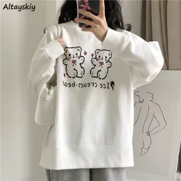 Damen Hoodies Sweatshirts Hoodies Frauen Schöne Cartoon Einfache Weiche Lose Oneck Schulmädchen Kawaii Kleidung Täglich Casual Allmatch Femme Sweatshirt 230207