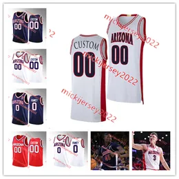 Niestandardowy zszyty koszulka koszykówki Arizona Wildcats Męska młodzież 22 Jordan Mains 23 Matthew Lang 24 Luke Champion 33 Will Menaugh 42 Luc Krystkowak Arizona Jerseys