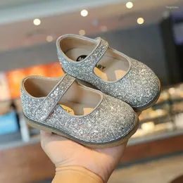 Sapatos planos meninas de couro para crianças para estudante pu princesa sapato de sapato de calçados performance de casamento chaussure fille