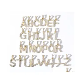 Подвесные ожерелья с замороженными буквами ожерелье хип -хоп мужское название модное женское золото Sier Первоначальная выпускная штука для выбросов кулоны Dhs64