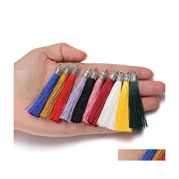 Other Fashion Accessories 10Pcs/Lot 6Cm Silk Tassel With Sier Caps Decorative Tassels Pendants Diy Earring Charm For Jewelry Making Dhrn4