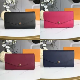 Borse da donna Portafoglio Sarah in pura pelle di vitello con tasca portamonete con cerniera Slot per carte Borsa portamonete Lady Borse di lusso con scatola M611822930