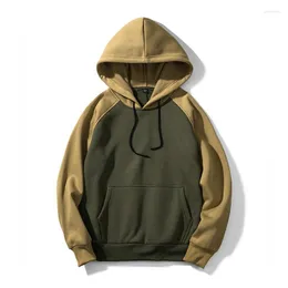 Herrtröjor toppkvalitet huva lapptäcke tröjor män eu storlek chandal hombre mens casual hip hop high streetwear fleece hoody