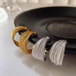 Hoop örhängen flashbuy unik design flerskiktsmetall för kvinnor charm legering guld silver färg örhänge fest smycken gåva