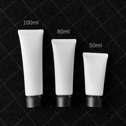 50PCs*50/80/100g perfume bottle Empty White Frost Soft Tube For Cosmetic Lotion Cream Squeezed Hose Plastic Bottle