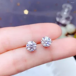 Stud Earrings 0.5-1 Carat D Color Moisanite For Women's Highest Quality 925 Sterling Silver Sparkling Wedding Jewelry