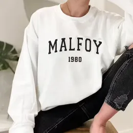 여자 후드 땀 셔츠 Draco Malfoy 1980 여자 스웨트 셔츠 여자 남자 후 까마귀 긴 소매 느슨한 가을 승무원 스웨트 셔츠하라 주쿠 옷 230207