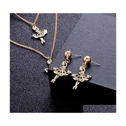 أقراط بيان قلادة Maxi Maxi Monicel Angel Netclaces Chain Pendant Fashion Wedding Gridal Jewelry Set Drop Drop Sets DH5CB