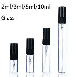 卸売2ml 3ml 5ml 10mlプラスチック/ガラスミストスプレー香水ボトル小さなパルフュームアトマイザー旅行補充可能なサンプルバイアル