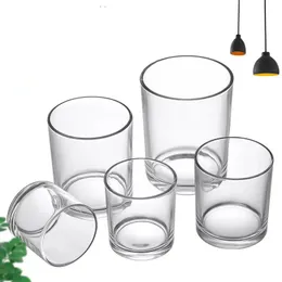 Glass Candle Holders Transparent Candle Cup Candle Holder Simple Style Clear Shade Straight Cylinder Lamp