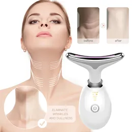 Viso Massager Neck Face Beauty Massage Dispositivo LED Pon Terapia Anti Rugh riduce la macchina per sollevare la pelle a doppio mento 230208