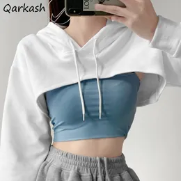 Kadın Hoodies Sweatshirts Spring Sexy Ladies Gevşek Boş zamanlar Fit Avrupa Tarzı Modaya uygun Modaya Modeli Şık Şık Allmatch Basit Yumuşak Günlük Tasarım 230208