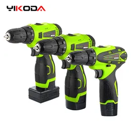 Electric Screwdriver YIKODA 12V 16.8V 21V 25V Electric Screwdriver Cordless Drill Rechargeable Lithium Battery Mini Wireless Power Driver Tools 230207