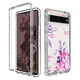 Full Cover Cases For Google Pixel 8 7A 7 6 5A Pro Transparent Clear Phone Case Shockproof PC TPU