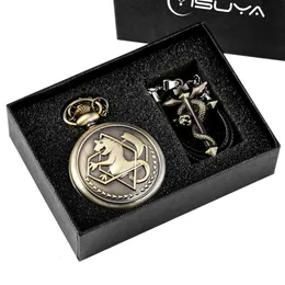 Orologi da taschino Tono retrò Fullmetal Alchemist Set di regali di alta qualità Orologio da taschino Cosplay Edward Elric Anime Design Japan Anime Collana Orologio 230208