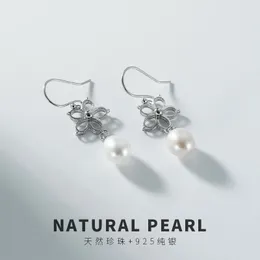 Dangle Earrings Chandelier S925 Sterling Silver Inlay Natural Freshwater Pearl Plum Plumsom Ladies Temperaming All-Matching