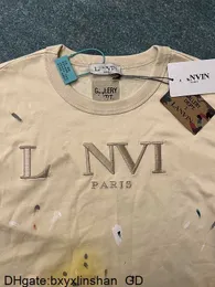 Lavi Shirt Me's Thirts T Shirts Tredy Lavis X Galleryes Dept Loose Wome's Beige Scaped Scedbroidery Sleeves