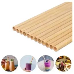 Doğal% 100 Bambu İçme Samanları Çevre Dostu Sürdürülebilir Bambu Saman Parti Mutfak için Saman 20cm TT0208