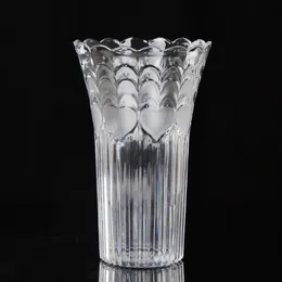 ヨーロッパの大型透明なクリエイティブ模倣ガラスプラスチック花瓶リッチ竹の水プランターアンチフォールクリスタル装飾品フラワー2252