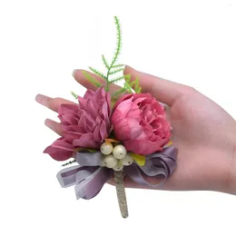 Flores decorativas Decoração de casamento Peony Corsage