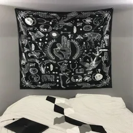 2019 Nuovo design Mandala Wall Hanging Tapestry Nero Bianco Fashion Boho Tapestry Copriletto Ethnic Throw Art Floral Bedromm287t