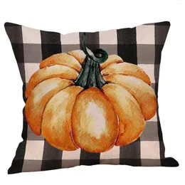 Pillow Case Fall Pumpkin Throw Cover Autumn Decor Pumpkins Cuhion For Couch Sofa Home Decoration Linen 18X18 Inches