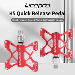 Педали велосипедов Litepro Quick Element Pedal складной велосипед Ultra-Light Aluminum сплав MTB Road Bike Nonslip для Brompton Fnhon Bicycle 0208