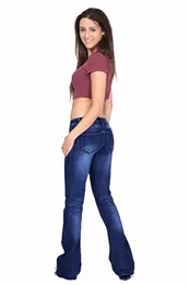 Jeans primavera pantaloni larghi svasati denim stretti alla moda da donna 9049