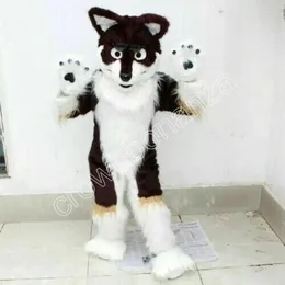 Halloween Wolf Fox Suit Husky Dog Mascot Costumes Personaggio dei cartoni animati Outfit Suit Xmas Outdoor Party Outfit Adult Size Abbigliamento pubblicitario promozionale